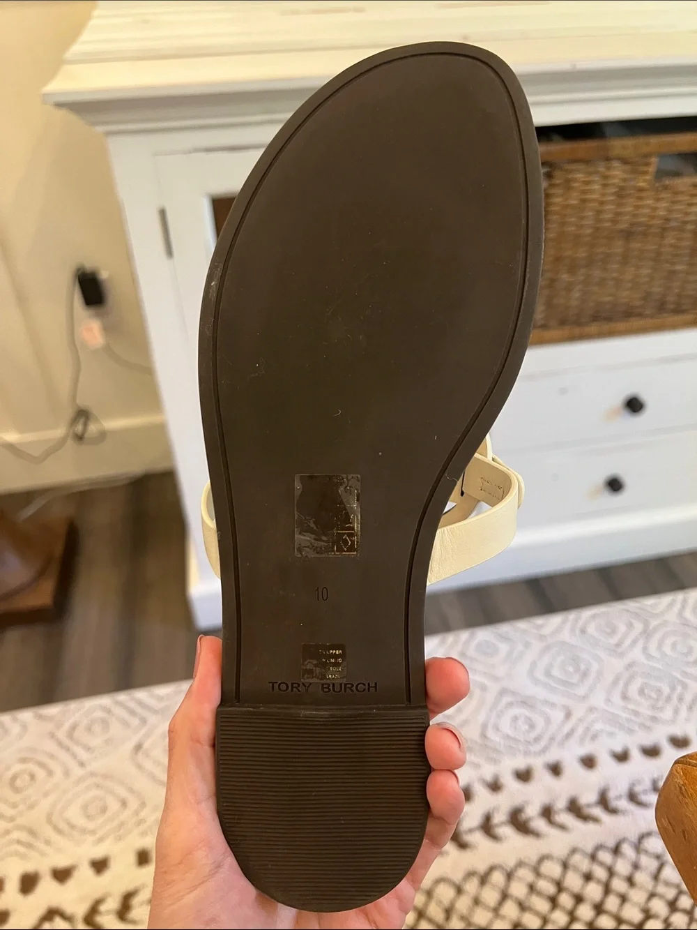 Tory Burch cream/white Cloud Miller Sandals size 10-like new!